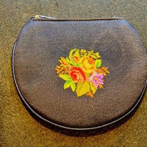 Small coin purse with petit point embroidery